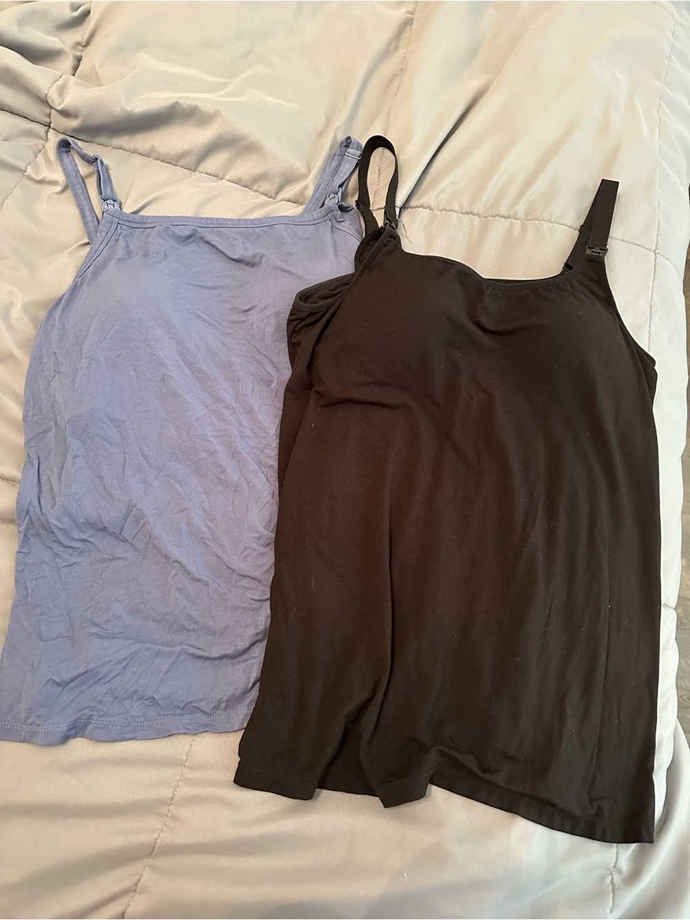 Bundle - Ingrid & Isabel Black 'MAMA' Nursing Tank and Blue Nursing Tank